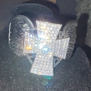 Silver and Black Cross bracelet